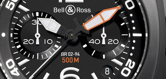 BELL & ROSS INSTRUMENT BR 02 CHRONOGRAPHE - 500 M  Ø 44 mm