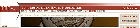 Presse - Fabrice Guéroux - Montres et contrefaçons Presse - Fabrice Guéroux - Montres et contrefaçons