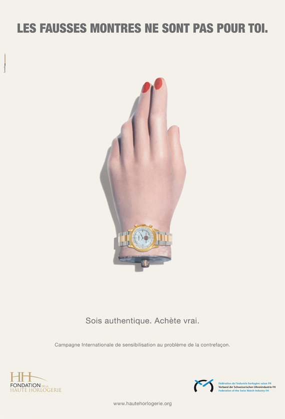 Campagne anti-contrefaçon de la Fondation de la Haute Horlogerie