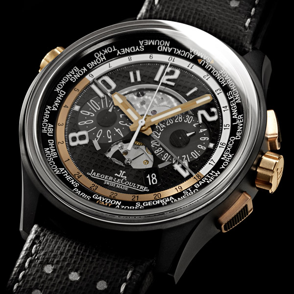 JAEGER LECOULTRE L’AMVOX5 World Chronograph célèbre la cinquième création issue du partenariat entre Jaeger-LeCoultre et Aston Martin. JAEGER LECOULTRE L’AMVOX5 World Chronograph célèbre la cinquième création issue du partenariat entre Jaeger-LeCoultre et Aston Martin.