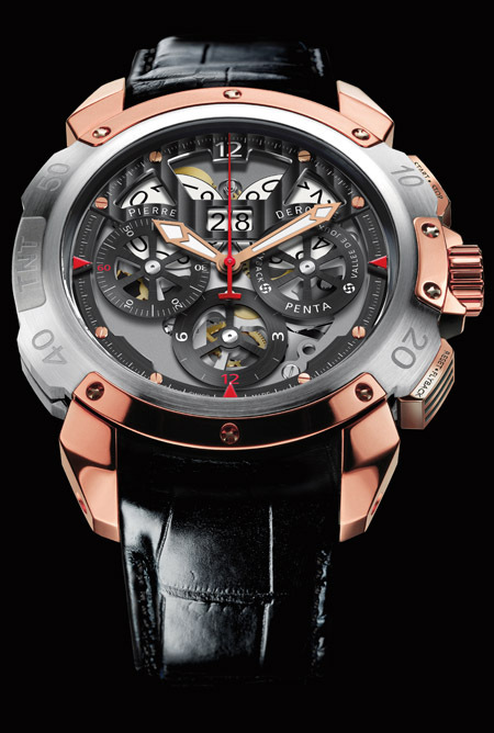 PIERRE DEROCHE DEVOILE LE CHRONOGRAPHE GRANDCLIFF TNT PENTA