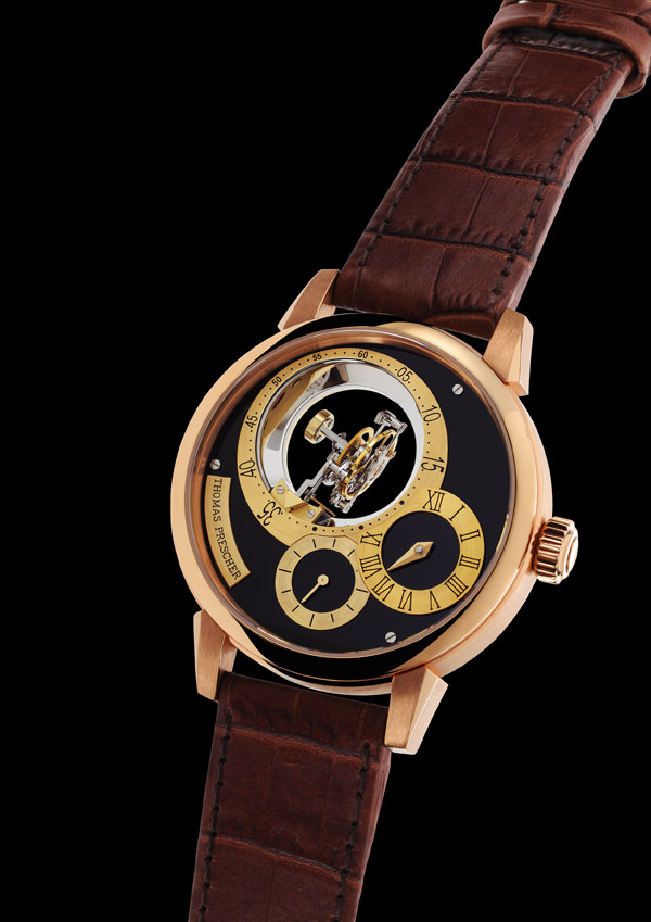 THOMAS PRESCHER TRIPLE AXIS TOURBILLON REGULATOR : LA SEULE ET UNIQUE MONTRE-BRACELET EQUIPEE D'UN TOURBILLON VOLANT TROIS AXES THOMAS PRESCHER TRIPLE AXIS TOURBILLON REGULATOR : LA SEULE ET UNIQUE MONTRE-BRACELET EQUIPEE D'UN TOURBILLON VOLANT TROIS AXES