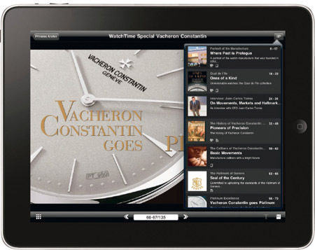 L'EDITION SPECIALE "VACHERON CONSTANTIN" DU MAGAZINE WATCHTIME DISPONIBLE SUR IPAD