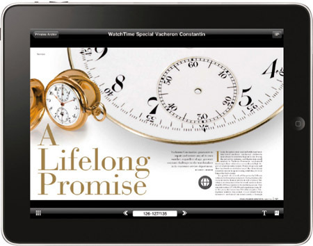 L'EDITION SPECIALE "VACHERON CONSTANTIN" DU MAGAZINE WATCHTIME DISPONIBLE SUR IPAD