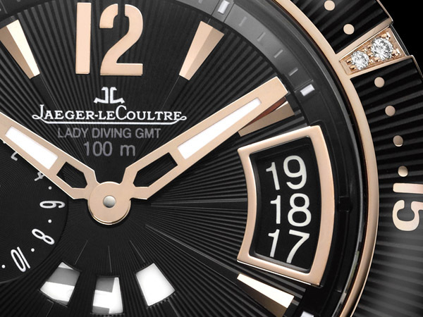 Jaeger Lecoultre Master Compressor Diving GMT Lady Céramique. Diamants, céramique et or rose pour la plus féminine des montres de plongée. Jaeger Lecoultre Master Compressor Diving GMT Lady Céramique. Diamants, céramique et or rose pour la plus féminine des montres de plongée.