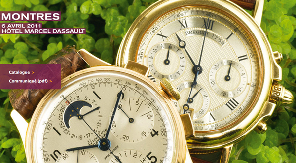 Artcurial 6 avril 2011 - Vente importante de montres de collection Rolex, Jaeger-LeCoultre, Omega, Moser, Longines, Breguet, L. Leroy et Cie...