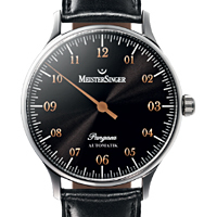Prix du neuf et tarifs des montres Meistersinger Pangea A. cadran noir Prix du neuf et tarifs des montres Meistersinger Pangea A. cadran noir