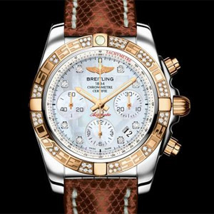Breitling Chronomat 41 lunette or rose diamants Breitling Chronomat 41 lunette or rose diamants