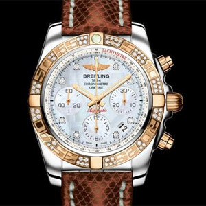 Breitling Chronomat 41 lunette or rose diamants