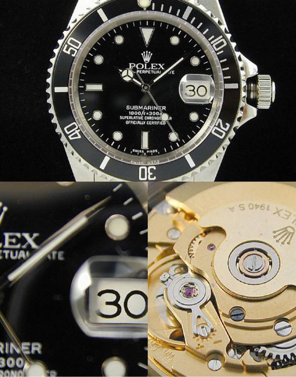 Fake Rolex Submariner 16610 - Contrefaçon