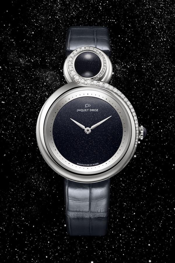 Jaquet Droz Lady 8 acier, sertie et perle aventurine