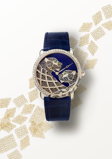 Montre ronde Louis Cartier Filigrane : ouvrage d'art et de dentelles d'or