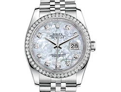 Prix du neuf Rolex 2015 Datejust (36mm) or gris / acier serti
