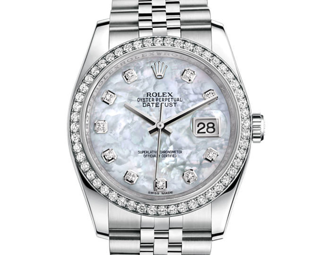 Prix du neuf Rolex 2015 Datejust (36mm) or gris / acier serti