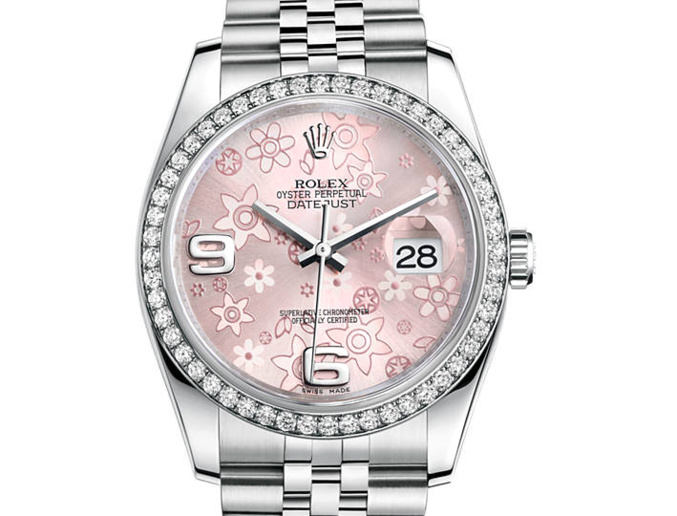 Prix du neuf Rolex 2015 Datejust (36mm) or gris / acier serti cadran rose