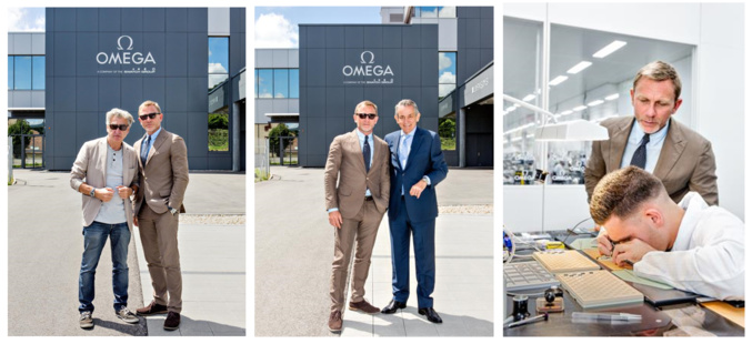 Daniel Craig en visite à la manufacture OMEGA de Villeret, en Suisse