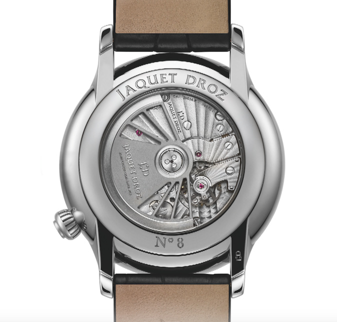 Grande seconde décentrée, l’essence du noir par Jaquet Droz.