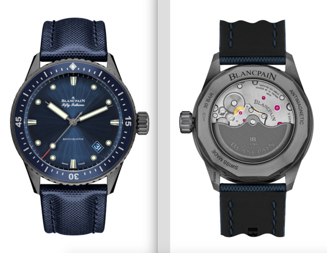 La Fifty Fathoms Bathyscaphe de Blancpain s’habille de céramique plasma grise. La Fifty Fathoms Bathyscaphe de Blancpain s’habille de céramique plasma grise.