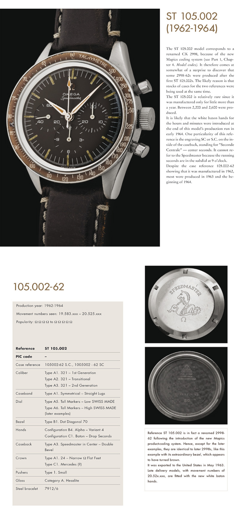 Rare Omega Speedmaster ST 105.002-62 produite entre 1962 et 1964 Rare Omega Speedmaster ST 105.002-62 produite entre 1962 et 1964