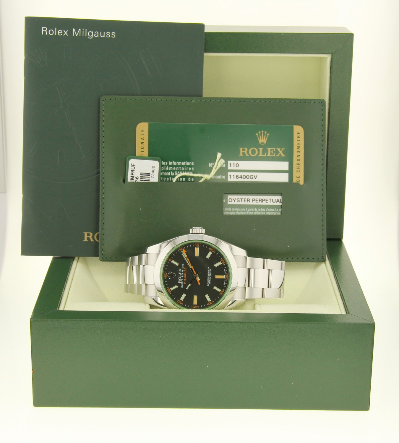 Rolex Milgauss 116400GV boîte et papiers