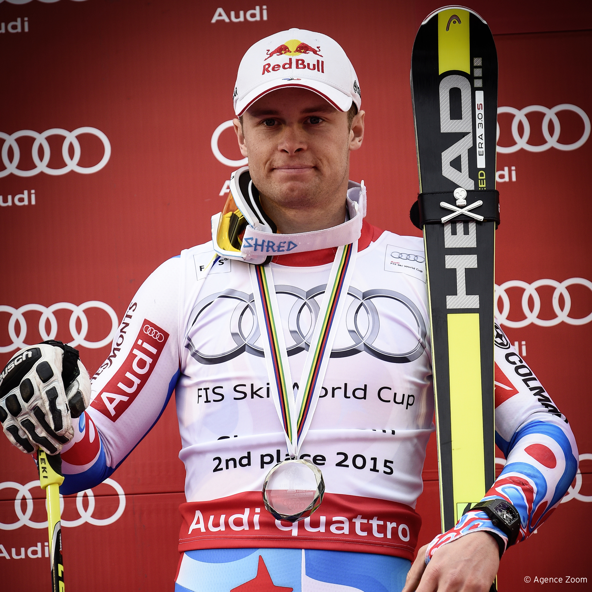 ALEXIS PINTURAULT SUR LE PODIUM DE LA COUPE DU MONDE DE SKI