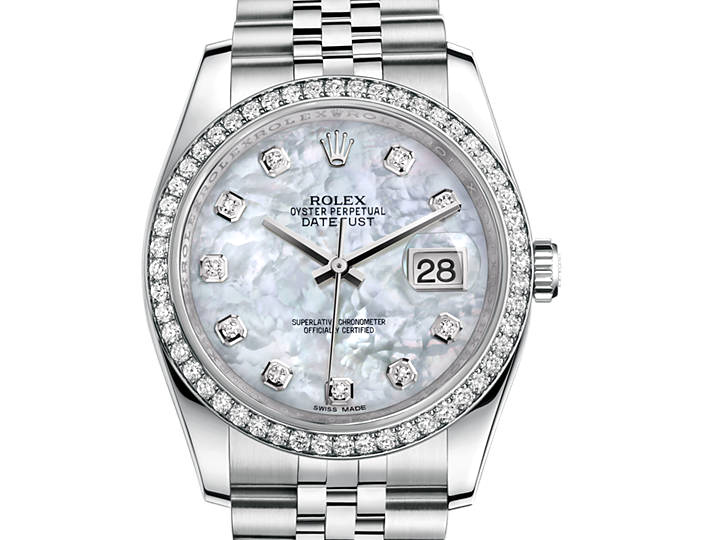 Prix du neuf Rolex 2015 Datejust (36mm) or gris / acier serti