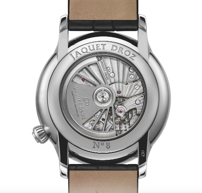 Grande seconde décentrée, l’essence du noir par Jaquet Droz.
