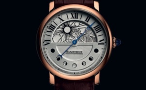 Montre Rotonde de Cartier Jour et Nuit avec phases de lune rétrogrades