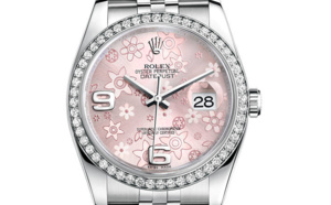 Prix du neuf Rolex 2015 Datejust (36mm) or gris / acier serti cadran rose