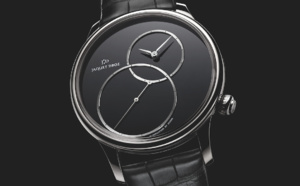 Grande seconde décentrée, l’essence du noir par Jaquet Droz.