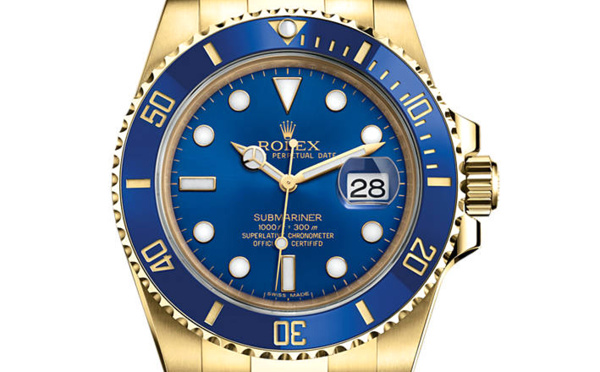 Prix du neuf Rolex 2015 Submariner 116618 LB Or Jaune Date