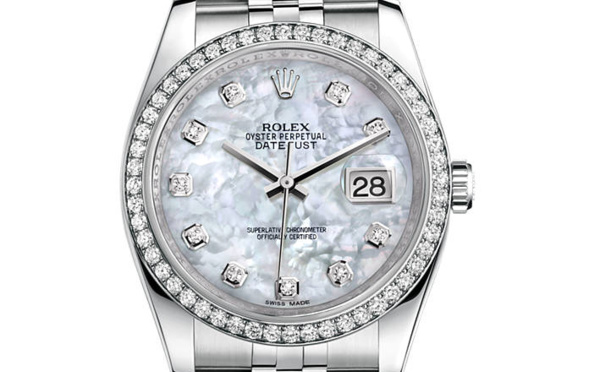Prix du neuf Rolex 2015 Datejust (36mm) or gris / acier serti