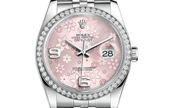 Prix du neuf Rolex 2015 Datejust (36mm) or gris / acier serti cadran rose